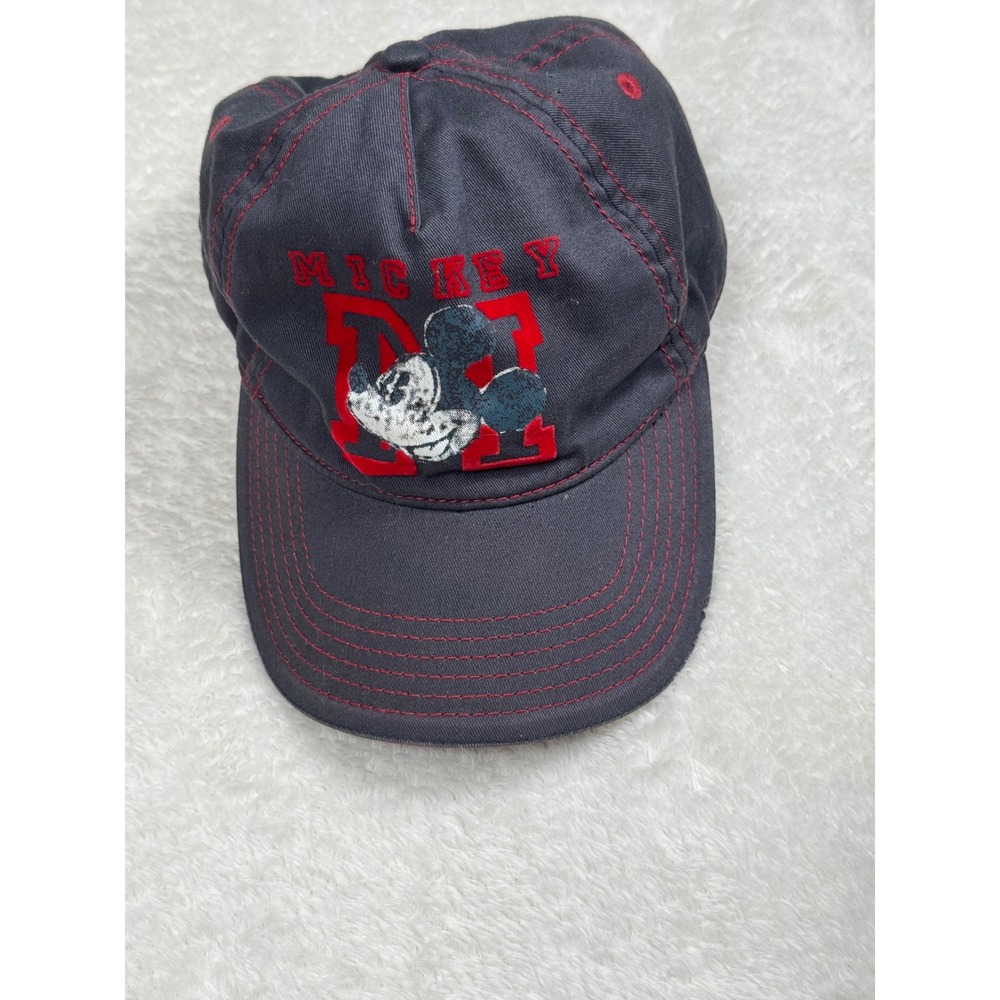 Disney Mickey Mouse Youth Baseball Cap Hat Red Stitching Adjustable